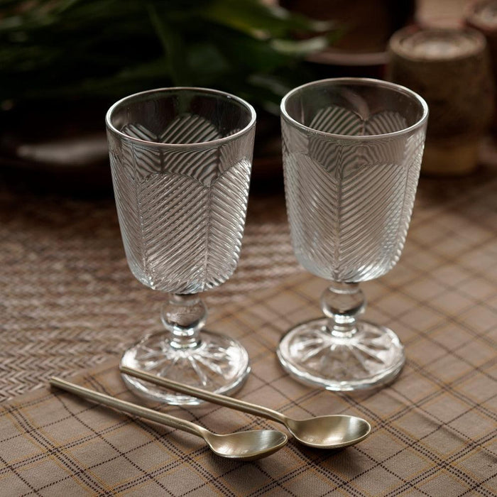 buy-bar-glasses-awaum-dessert-goblets-set-of-2-with-dessert-spoons-by-courtyard-on-ikiru-online-store-1 - IKIRU