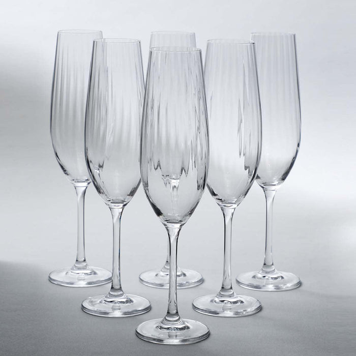 buy-bar-glasses-bohemia-crystal-sarah-waterfall-champagne-glass-set-of-6-by-home4u-on-ikiru-online-store-1 - IKIRU