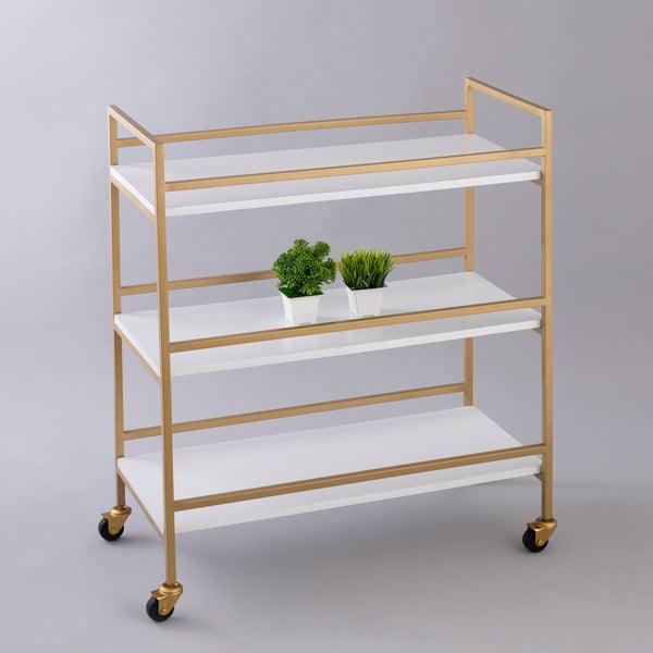 buy-bar-trolley-gold-white-iron-and-wood-multi-purpose-3-tier-trolley-stand-for-living-room-by-indecrafts-on-ikiru-online-store-1 - IKIRU