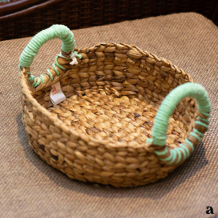 buy-basket-haritah-wicker-basket-with-green-handle-by-ardpure-on-ikiru-online-store-1 - IKIRU