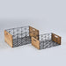 Buy Basket - Natural Black Iron & Wood Criss Cross Baskets For Storage & Organizer by Indecrafts on IKIRU online store