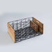 Buy Basket - Natural Black Iron & Wood Criss Cross Baskets For Storage & Organizer by Indecrafts on IKIRU online store