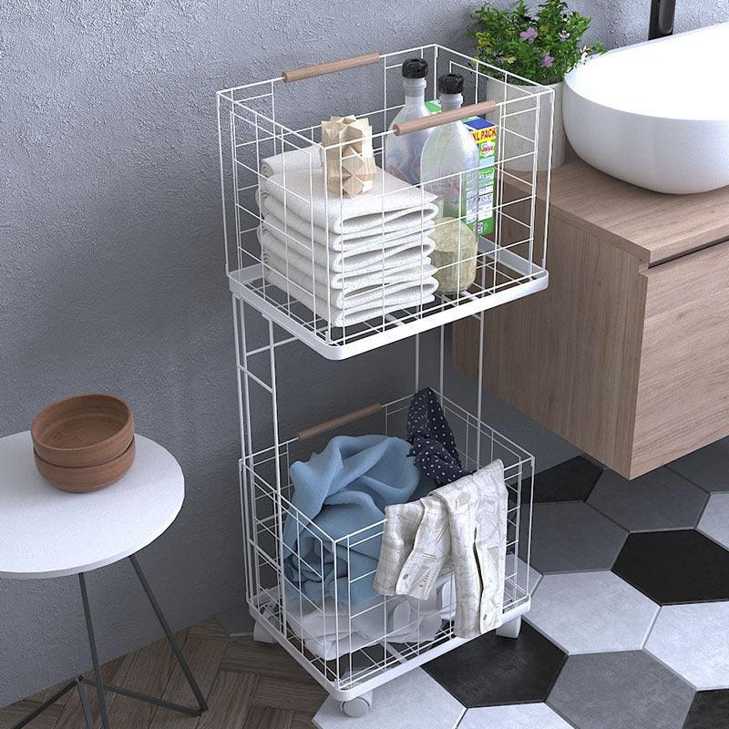 buy-basket-white-carbon-steel-standing-laundry-basket-rack-or-storage-holder-stand-for-home-organizer-by-arhat-organizers-on-ikiru-online-store-1 - IKIRU