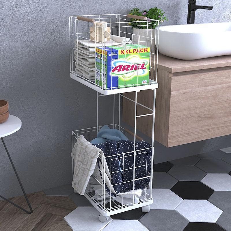 buy-basket-white-carbon-steel-standing-laundry-basket-rack-or-storage-holder-stand-for-home-organizer-by-arhat-organizers-on-ikiru-online-store-2 - IKIRU