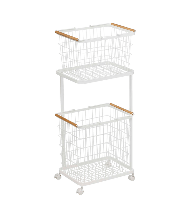 Buy Basket - White Carbon Steel Standing Laundry Basket Rack | Storage Holder Stand For Home Organizer by Arhat Organizers on IKIRU online store