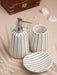 Buy Bathroom Accessories - Blanc Brilliance Ceramic | Brush & Soap Holder Set for Washroom by De Maison Decor on IKIRU online store