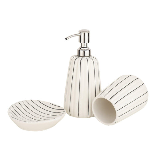 buy-bathroom-accessories-blanc-brilliance-ceramic-or-brush-and-soap-holder-set-for-washroom-by-de-maison-decor-on-ikiru-online-store-2 - IKIRU