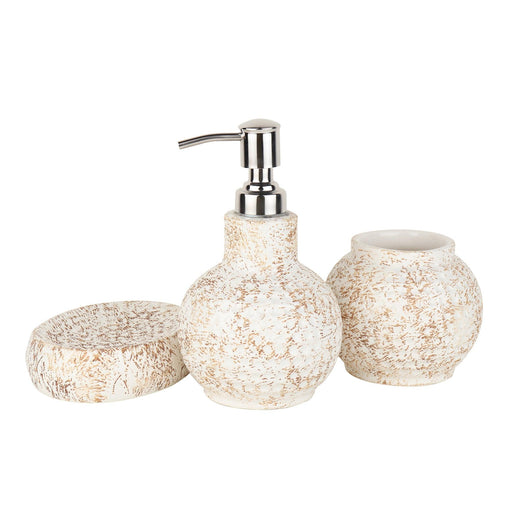 Buy Bathroom Accessories - Cinnamon Ceramic Bathroom Set | Dispenser, Toothbrush & Soap Holder by De Maison Decor on IKIRU online store