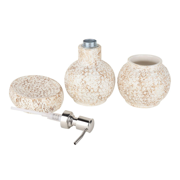 Buy Bathroom Accessories - Cinnamon Ceramic Bathroom Set | Dispenser, Toothbrush & Soap Holder by De Maison Decor on IKIRU online store