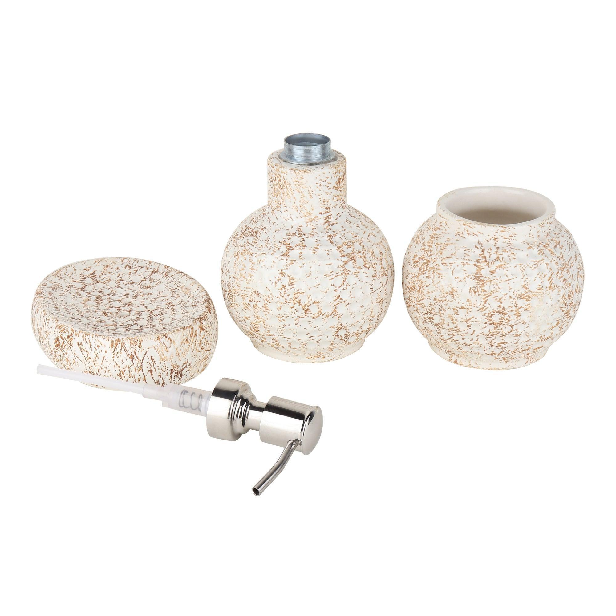 buy-bathroom-accessories-cinnamon-ceramic-bathroom-set-or-dispenser-toothbrush-and-soap-holder-by-de-maison-decor-on-ikiru-online-store-3 - IKIRU