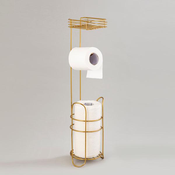 Buy Bathroom Accessories - Golden Iron Standing Toilet Paper Roll Holders Stand For Bathroom by Indecrafts on IKIRU online store