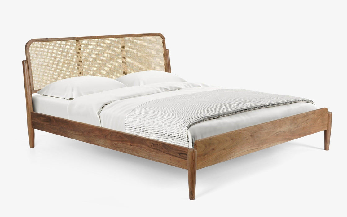 Buy Bed - Meadow Wooden & Cane Non Storage Bed For Home & Bedroom by Orange Tree on IKIRU online store