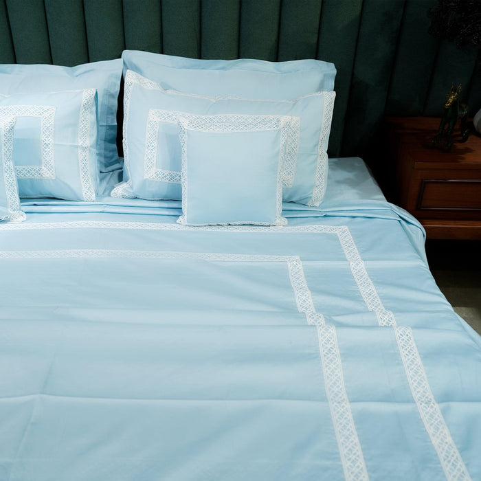 Buy Bedding sets - Cotton Bloom - Baby Blue - Set of 7 by Aetherea on IKIRU online store