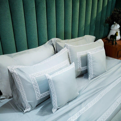 Buy Bedding sets - Cotton Bloom - Grey - Set of 7 by Aetherea on IKIRU online store