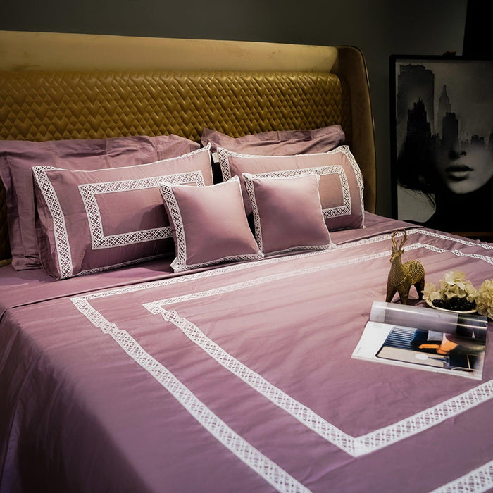 Buy Bedding sets - Cotton Bloom - Lavender - Set of 7 by Aetherea on IKIRU online store