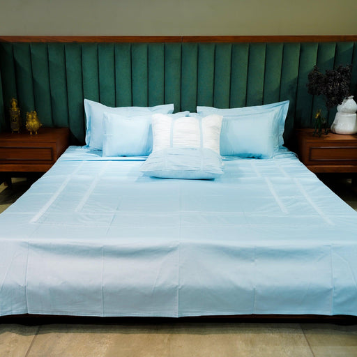 Buy Bedding sets - Oppulent Edge - Baby Blue - Set of 7 by Aetherea on IKIRU online store