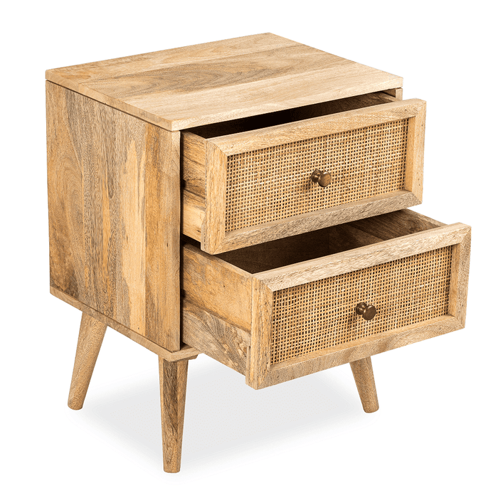 Buy Bedside Table - COTSWOLD 2 DRAWER CANE CONSOLE TABLE by Home Glamour on IKIRU online store