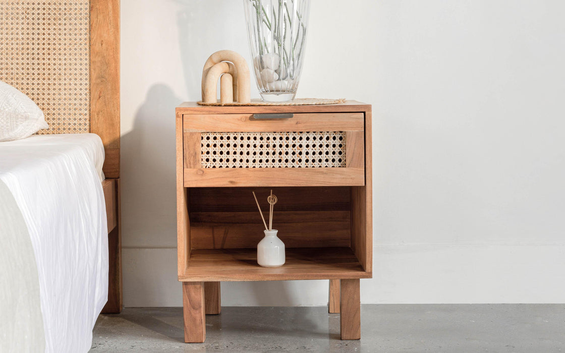 Buy Bedside Table - Kyoto Acacia Wood Bedside Table With Drawer & Storage For Home by Orange Tree on IKIRU online store