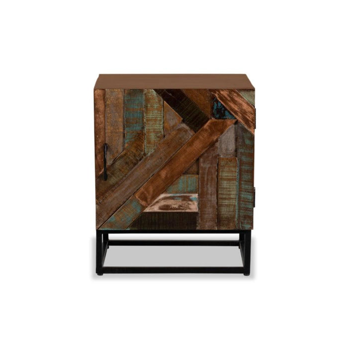 Buy Bedside Table - Reclaimed Parquetry Bedside by Home Glamour on IKIRU online store