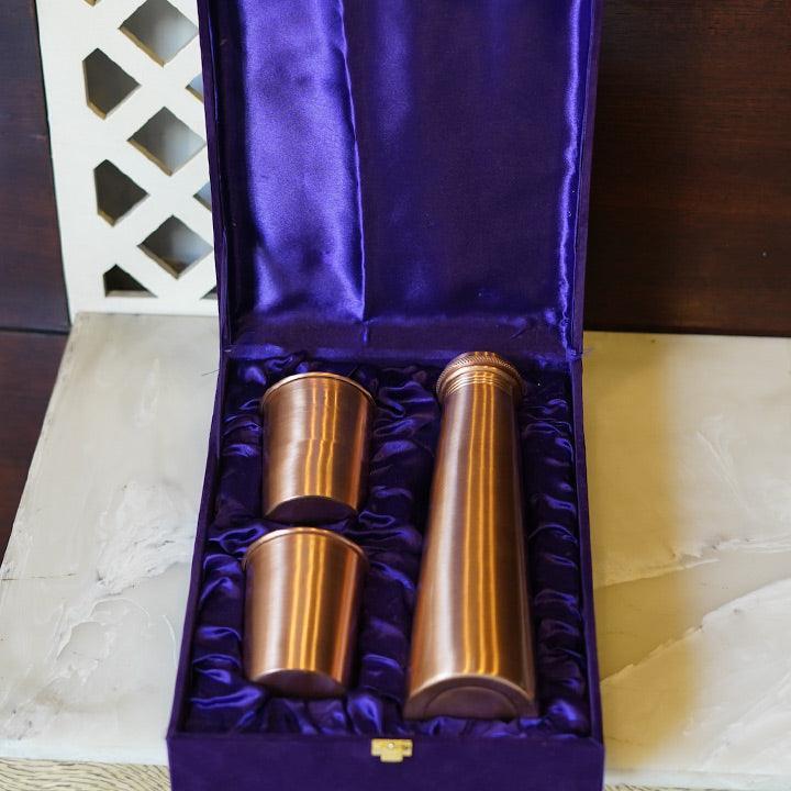 Buy Bottles - Copper Bottle & Glasses Pack Of 3 For Home | Gifting Set by Indian Bartan on IKIRU online store