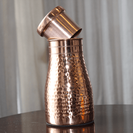 Buy Bottles - Pure Copper Water Flask With Lid | Storage Pot For Home & Restaurants by Indian Bartan on IKIRU online store