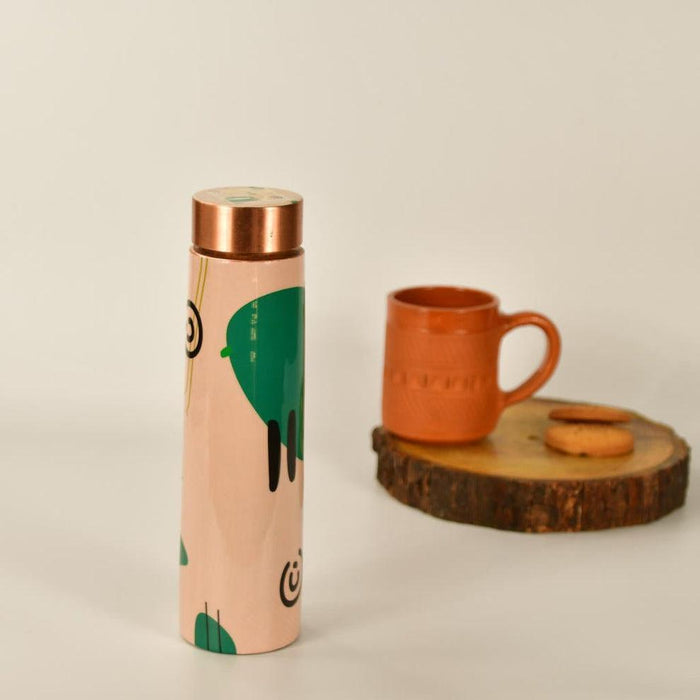 Buy Bottles - Stylish Copper Bottle for Water Printed in Abstract Art | Copper Bottle by Sowpeace on IKIRU online store