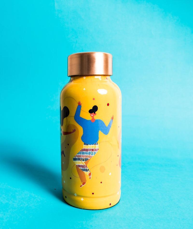Buy Bottles - Stylish Yellow Printed Copper Bottle For Water by Manor House on IKIRU online store