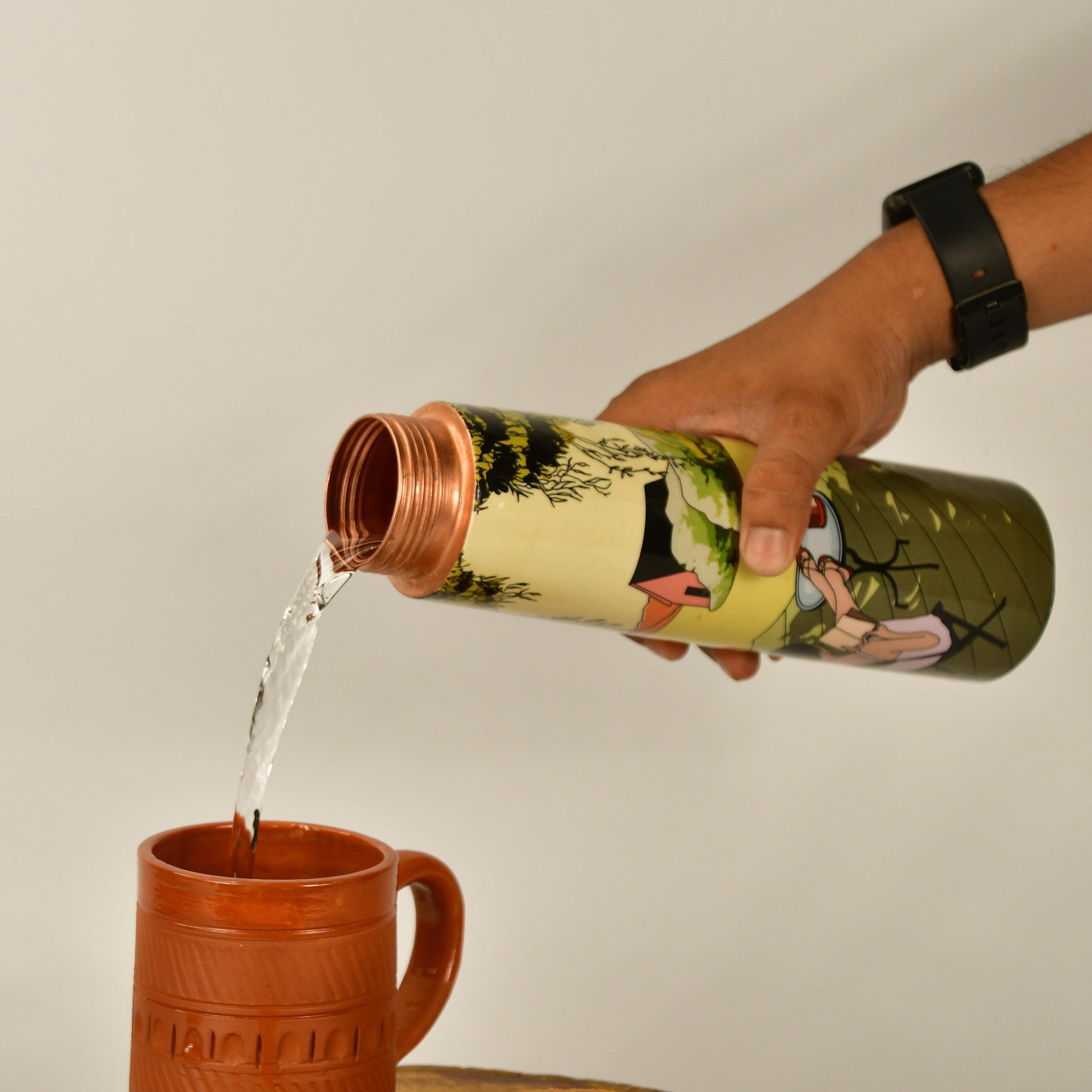 Buy Bottles - Trendy Copper Bottle For Water Printed Girl In Lawn by Sowpeace on IKIRU online store