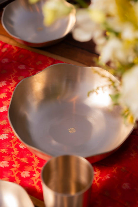 Buy Bowl - Beautiful Flower Shaped Bowl For Serving & Table Decoration | Kansa Serveware For Home by Tesu on IKIRU online store