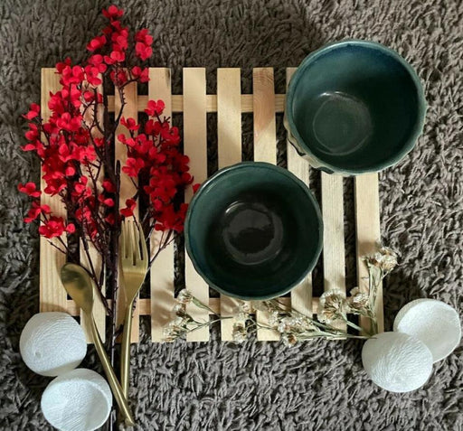 Buy Bowl - Green Snack Bowl by Ceramic Kitchen on IKIRU online store