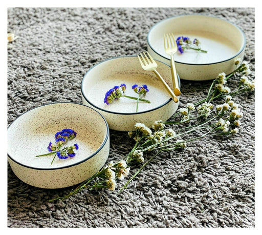 Buy Bowl - Matt Flat White Snack & Dessert Bowl Set Of 3 | White Bowls For Table Decor & Gifting by Ceramic Kitchen on IKIRU online store
