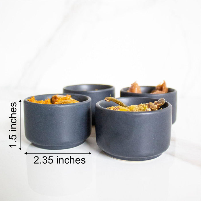 Buy Bowl - Mini Black Condiments Storage & Serving Bowl Set Of 4 | Sauf & Dessert Bowls For Home & Dining Table by Byora Homes on IKIRU online store