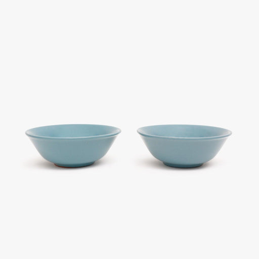 Buy Bowl - Pastel Blue Terracota Serving Bowl Set Of 2 For Kitchenware by Casa decor on IKIRU online store