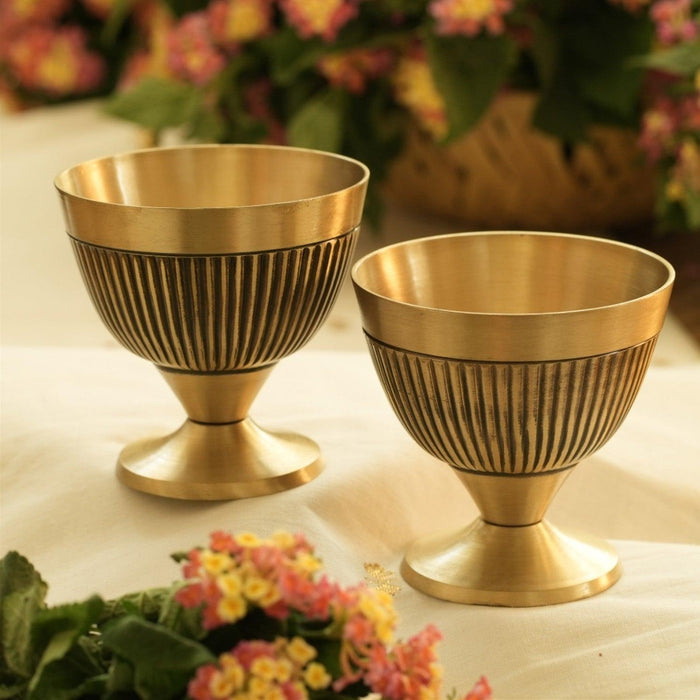 Buy Bowl - Reti Brass Multipurpose Desert Serving Bowls Set Of 2 For Home Restaurant & Gifting by Courtyard on IKIRU online store