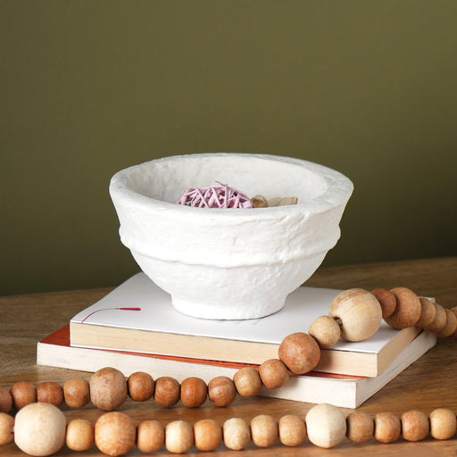 Buy Bowl - White Paper Mache Serving Bowl For Kitchenware & Serveware by Fig on IKIRU online store