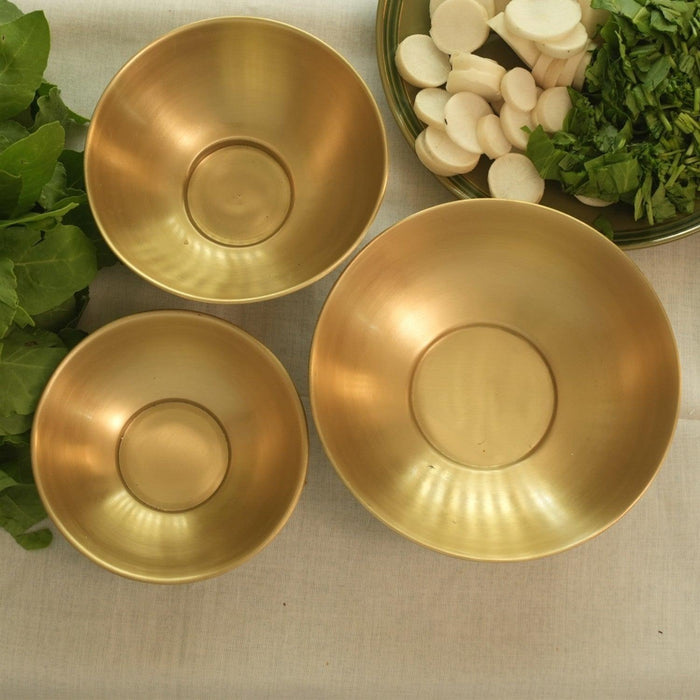 Buy Bowls & Katori - Barmer Brass Minimal Multipurpose Serving Bowl For Dining & Kitchen by Courtyard on IKIRU online store