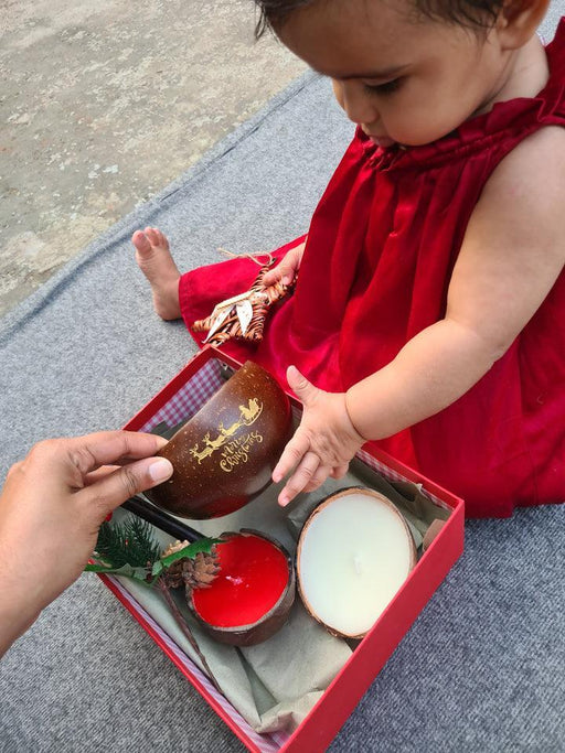 Buy Bowls & Katori - Decorative Brown Coconut Shell Christmas Bowl For Party & Table Decor by Thenga on IKIRU online store