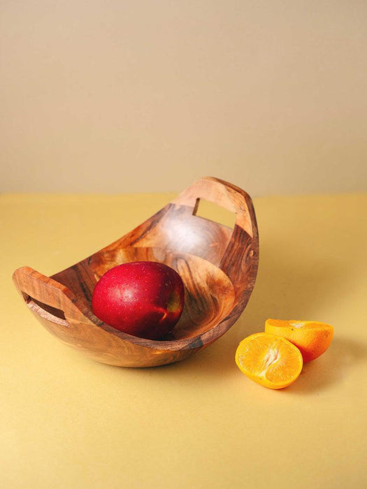 Buy Bowls & Katori - Kashti Boat Shaped Wooden Fruit Bowl | Serving Platter by Araana Home on IKIRU online store