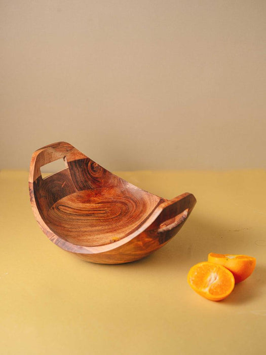 Buy Bowls & Katori - Kashti Boat Shaped Wooden Fruit Bowl | Serving Platter by Araana Home on IKIRU online store