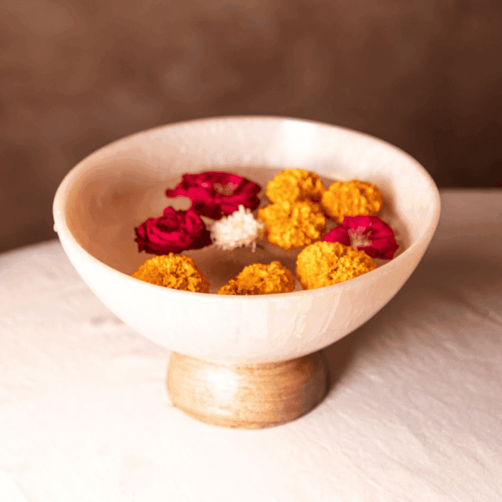 Buy Bowls & Katori - Resin Decorative Bowl with Wooden Base by Muun Home on IKIRU online store