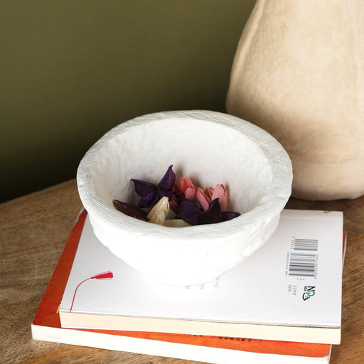 Buy Bowls & Katori - White Paper Mache Serving Bowl For Kitchenware & Serveware by Fig on IKIRU online store