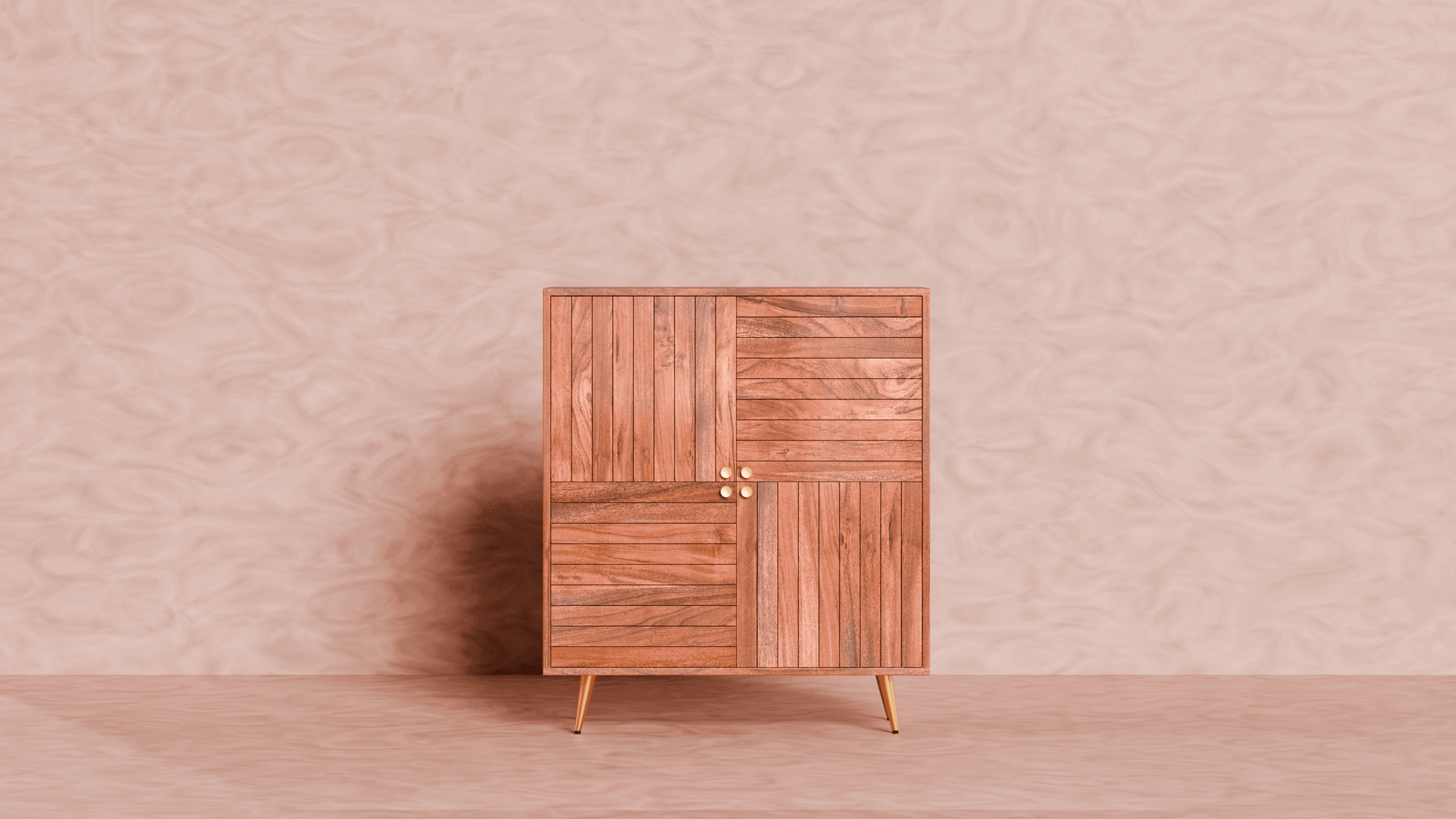 Buy Cabinets & Sideboard - Slat 4 Door Cabinet | Sofa Side Table For Home Decor by Artisan Manor on IKIRU online store