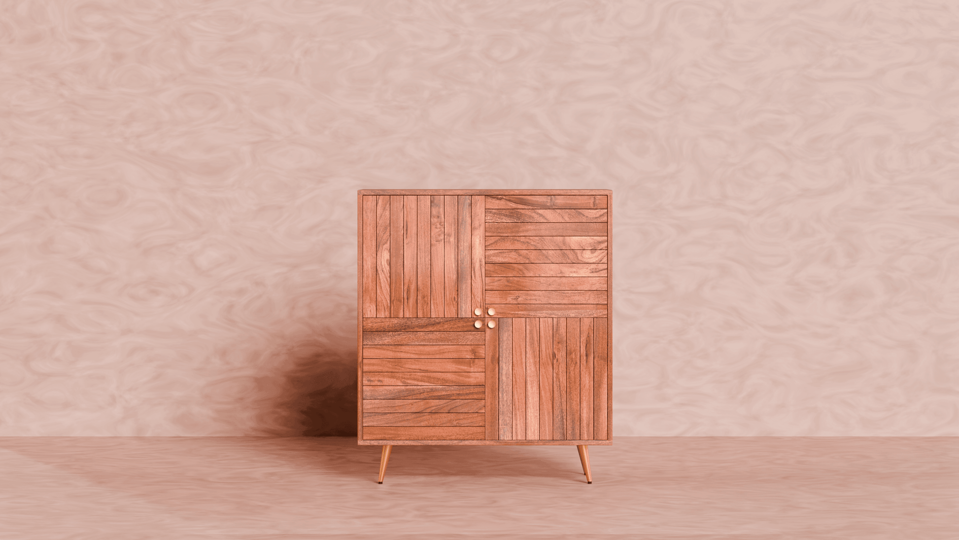 Buy Cabinets & Sideboard - Slat 4 Door Cabinet | Sofa Side Table For Home Decor by Artisan Manor on IKIRU online store