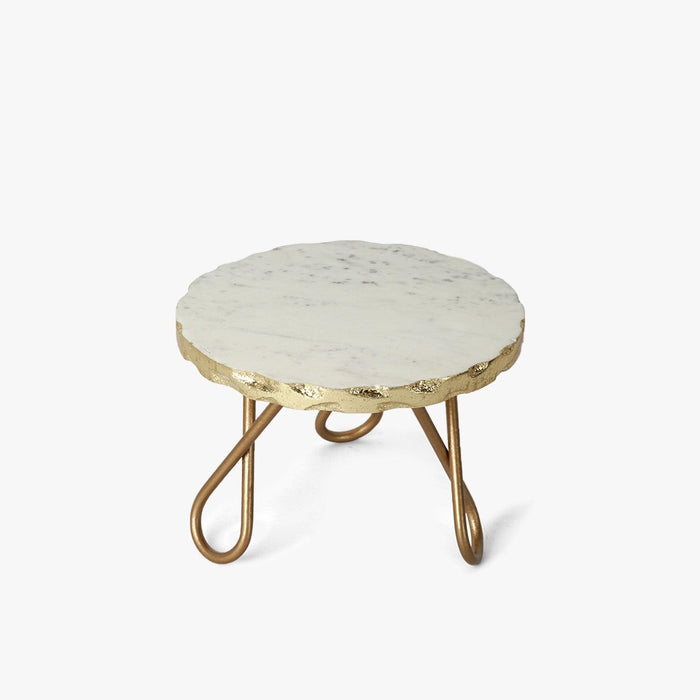 Buy Cake stand - Golden Foiled White Marble Decorating Cake Stand For Home And Kitchen by Casa decor on IKIRU online store