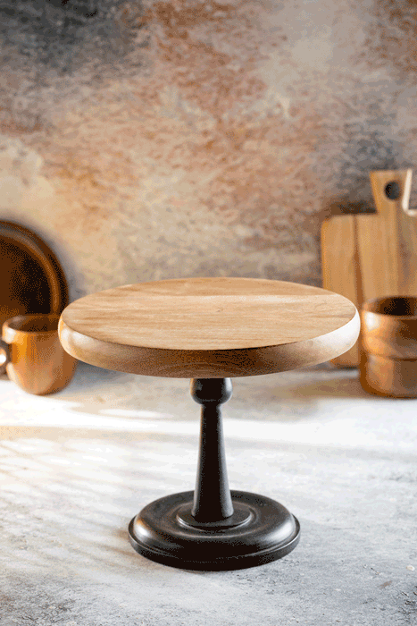 Buy Cake stand - Poorna Classic Round Wooden Home Cake Stand For Serveware & Kitchen by Araana Home on IKIRU online store