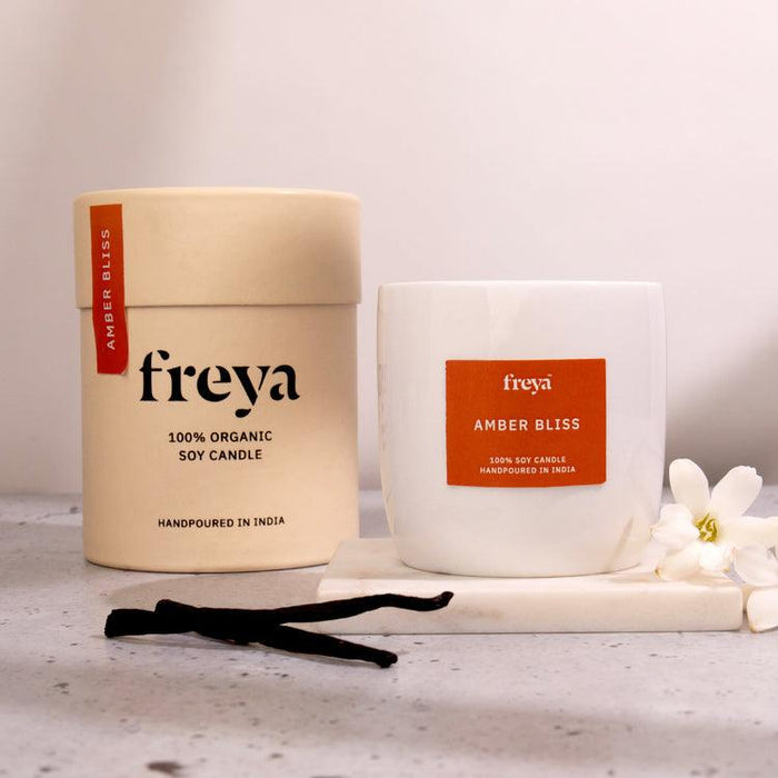 Buy Candle - Amber Bliss Ceramic Candle by Freya Home on IKIRU online store