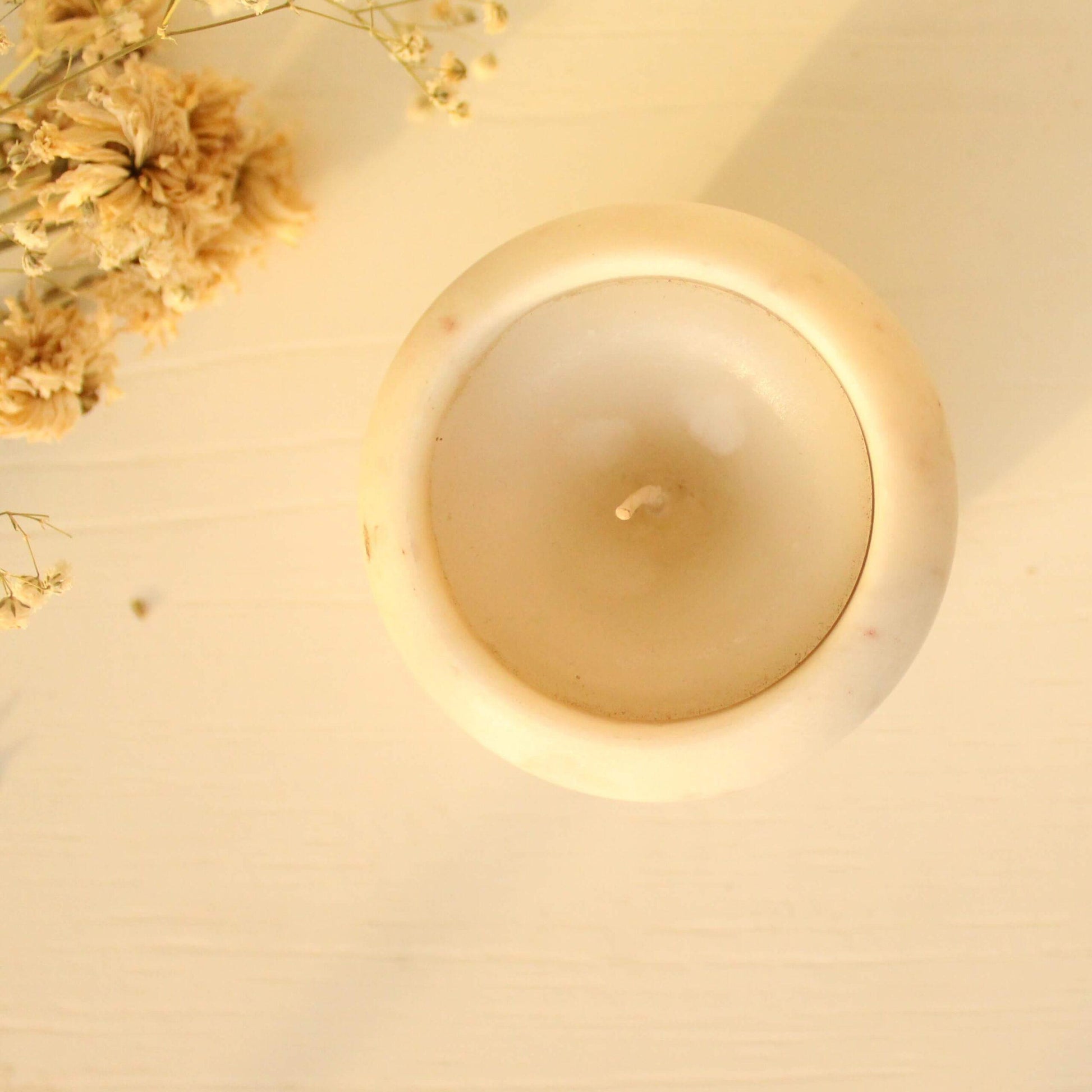 Buy Candle - Aromatic Carrara White Tealight Holder | Decorative Marble Candle Stand For Table Decoration by Byora Homes on IKIRU online store