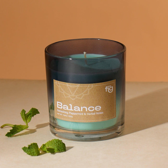 Buy Candle - Balance Peppermint Vegan Wax Candle - Palm Wax Scented by Fig on IKIRU online store