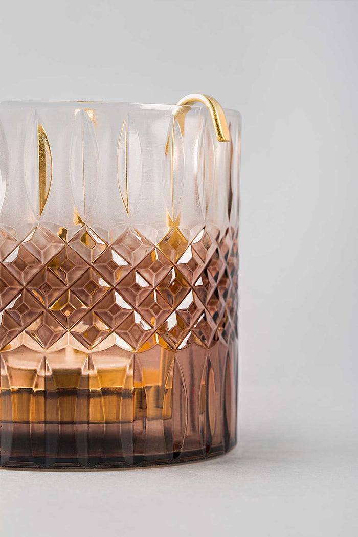 Buy Candle - Brown Glass Royal Cut Glass Hurricane Scented Candle For Home & Table Decor by Doft Candles on IKIRU online store