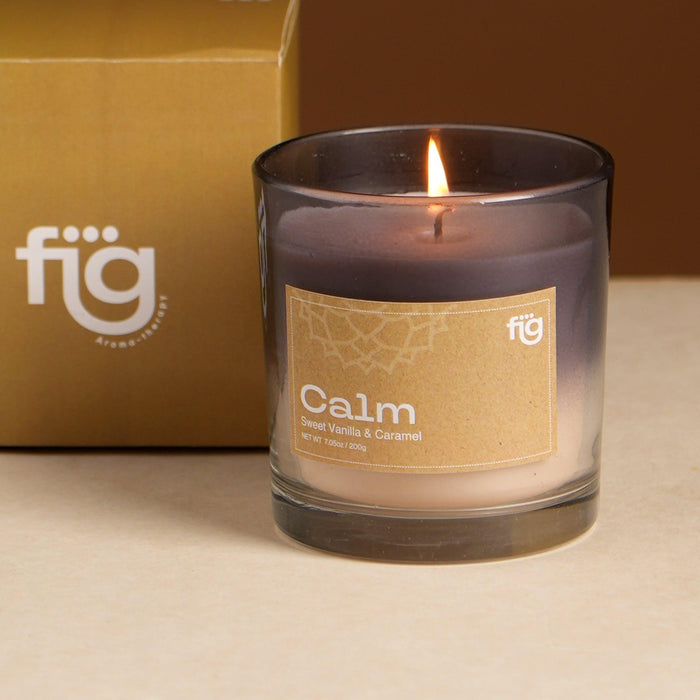 Buy Candle - Calm Vanilla & Caramel Vegan Wax Candle - Palm Wax Scented by Fig on IKIRU online store